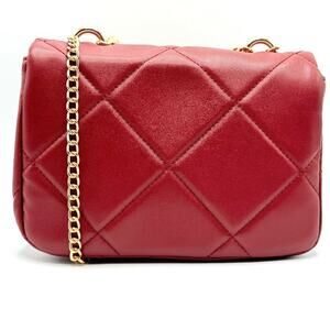 Badgley Mischka Maroon & Gold Chain Crossbody